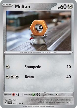 Meltan 102/142  - Reverse Holofoil SV07 Stellar Crown - Common