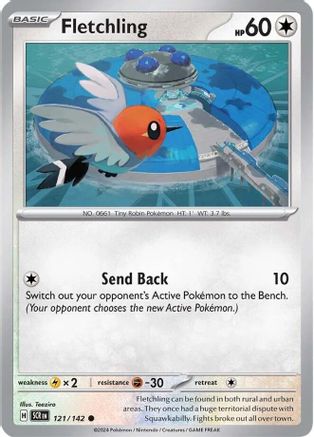 Fletchling 121/142  - Reverse Holofoil SV07 Stellar Crown - Common
