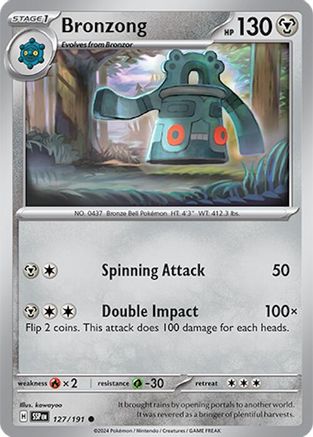 Bronzong 127/191  - Reverse Holofoil SV08 Surging Sparks - Common