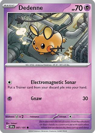 Dedenne 087/191  - Reverse Holofoil SV08 Surging Sparks - Common