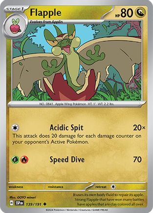 Flapple 139/191  - Reverse Holofoil SV08 Surging Sparks - Uncommon
