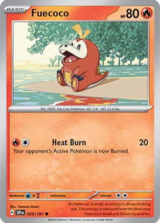 Fuecoco 029/191  - Reverse Holofoil SV08 Surging Sparks - Common