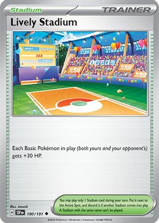 Lively Stadium 180/191  - Reverse Holofoil SV08 Surging Sparks - Uncommon