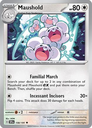 Maushold 158/191  - Reverse Holofoil SV08 Surging Sparks - Uncommon