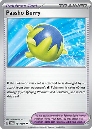 Passho Berry 184/191  - Reverse Holofoil SV08 Surging Sparks - Uncommon
