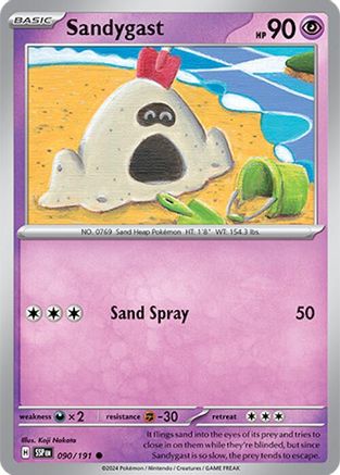 Sandygast 090/191  - Reverse Holofoil SV08 Surging Sparks - Common