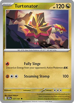 Turtonator 137/191  - Reverse Holofoil SV08 Surging Sparks - Uncommon