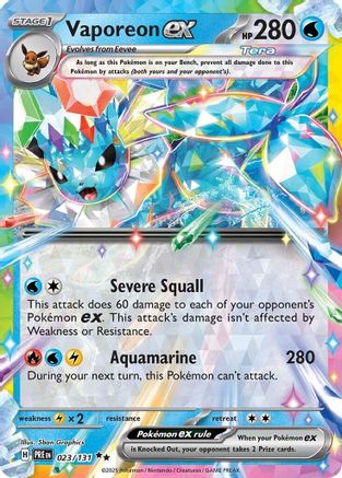 Vaporeon ex 023/131  - Holofoil SV Prismatic Evolutions - Double Rare