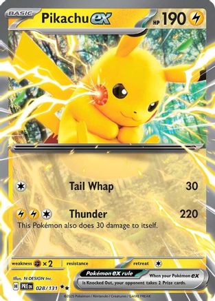 Pikachu ex 028/131  - Holofoil SV Prismatic Evolutions - Double Rare