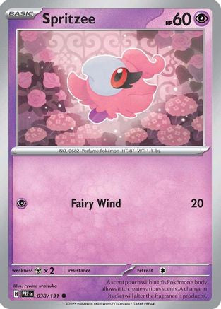 Spritzee 038/131  - Reverse Holofoil SV Prismatic Evolutions - Common