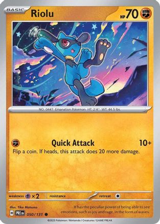 Riolu 050/131  - Reverse Holofoil SV Prismatic Evolutions - Common