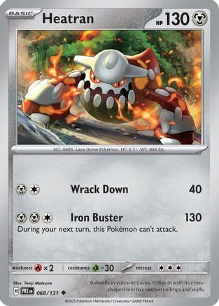 Heatran 068/131  - Reverse Holofoil SV Prismatic Evolutions - Uncommon