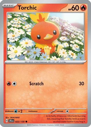 Torchic 022/159  - Reverse Holofoil SV09 Journey Together - Common