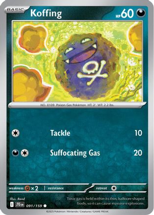 Koffing 091/159  - Reverse Holofoil SV09 Journey Together - Common
