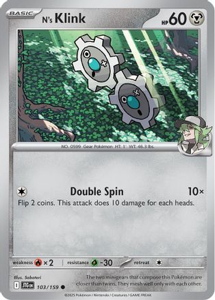 N's Klink 103/159  - Reverse Holofoil SV09 Journey Together - Common