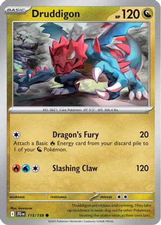 Druddigon 115/159  - Reverse Holofoil SV09 Journey Together - Common