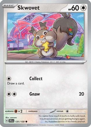 Skwovet 131/159  - Reverse Holofoil SV09 Journey Together - Common