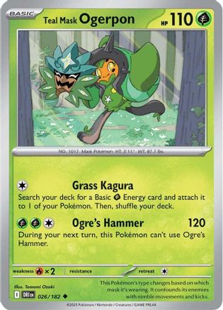 Teal Mask Ogerpon 026  SV10 Destined Rivals - Uncommon