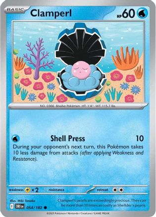 Clamperl 054/182  - Reverse Holofoil SV10 Destined Rivals - Common