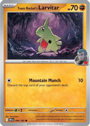 Team Rocket's Larvitar 094  - Reverse Holofoil SV10 Destined Rivals - Common