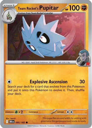 Team Rocket's Pupitar 095  - Reverse Holofoil SV10 Destined Rivals - Common