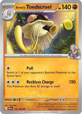 Arven's Toedscruel 110  - Reverse Holofoil SV10 Destined Rivals - Uncommon