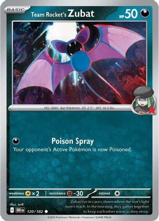 Team Rocket's Zubat 120  - Reverse Holofoil SV10 Destined Rivals - Common