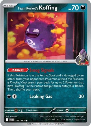 Team Rocket's Koffing 125  - Reverse Holofoil SV10 Destined Rivals - Common