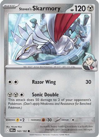Steven's Skarmory 142  - Reverse Holofoil SV10 Destined Rivals - Common