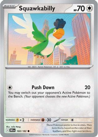 Squawkabilly 160  - Reverse Holofoil SV10 Destined Rivals - Common
