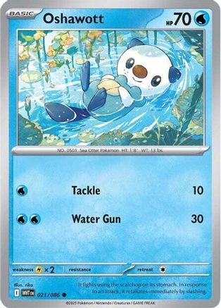 Oshawott 018/086  - Reverse Holofoil SV White Flare - Common