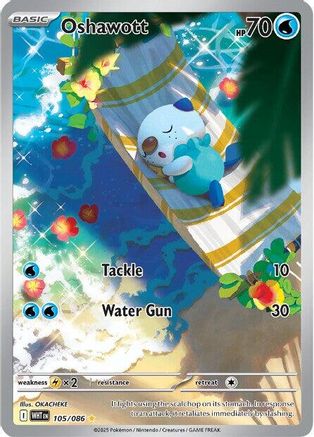 Oshawott 102/086  - Holofoil SV White Flare - Illustration Rare