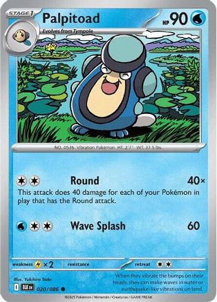 Palpitoad 023/086  - Reverse Holofoil SV Black Bolt - Common