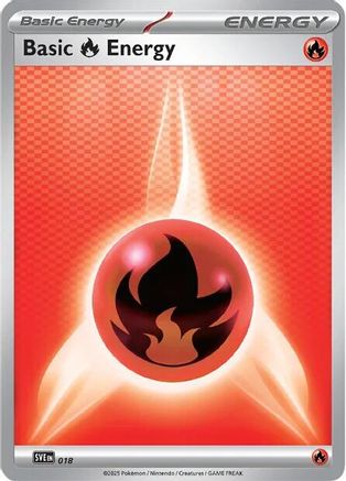 Basic Fire Energy - 018  - Reverse Holofoil SVE Scarlet & Violet Energies - Common