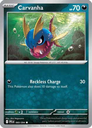 Carvanha 060  - Reverse Holofoil ME02 Phantasmal Flames - Common