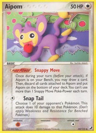 Aipom 034  - Reverse Holofoil Unseen Forces - Uncommon
