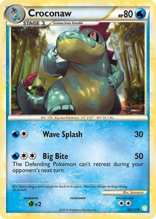 Croconaw  - Reverse Holofoil HeartGold SoulSilver - Uncommon