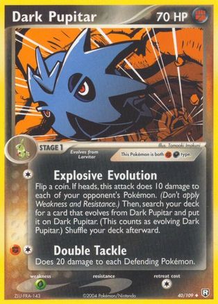 Dark Pupitar - 040/109/109  - Reverse Holofoil Team Rocket Returns - Uncommon