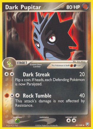 Dark Pupitar - 041/109/109  - Reverse Holofoil Team Rocket Returns - Uncommon