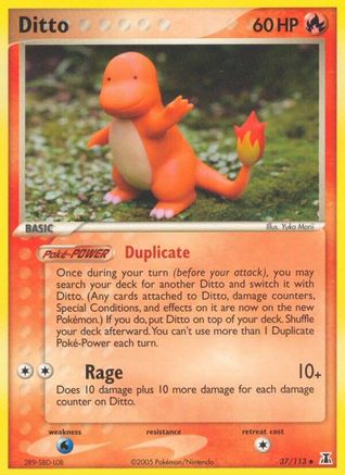 Ditto - 037/113 (Charmander)/113  - Reverse Holofoil Delta Species - Uncommon
