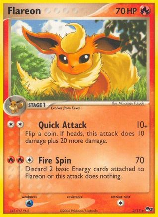 Flareon 002/017  - Holofoil POP Series 3 - Rare