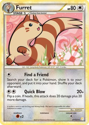 Furret  - Reverse Holofoil HeartGold SoulSilver - Rare