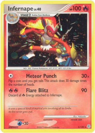 Infernape 005/130  - Holofoil Diamond and Pearl - Holo Rare
