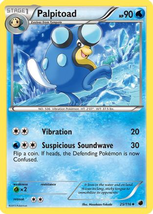 Palpitoad 025  - Reverse Holofoil Plasma Freeze - Uncommon