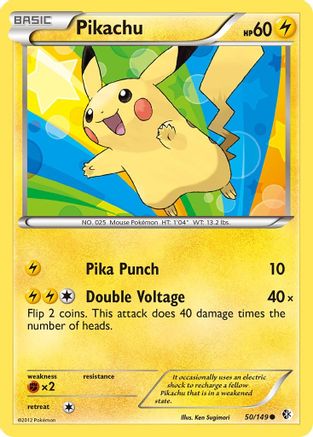 Pikachu 050  - Reverse Holofoil Boundaries Crossed - Common