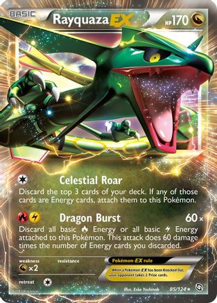 Rayquaza EX 085/124  - Holofoil Dragons Exalted - Ultra Rare