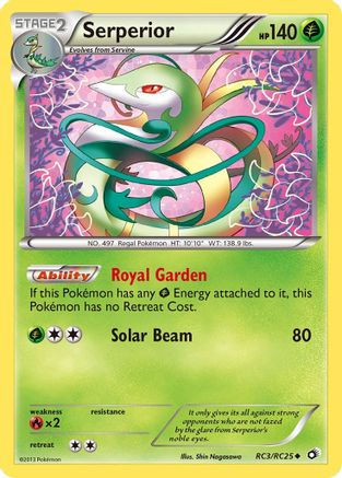 Serperior RC3/RC25  - Holofoil Legendary Treasures Radiant Collection - Uncommon
