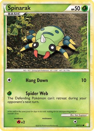 Spinarak  - Reverse Holofoil HeartGold SoulSilver - Common
