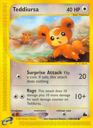 Teddiursa  - Reverse Holofoil Skyridge - Common