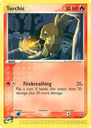 Torchic 077  - Reverse Holofoil Dragon - Common